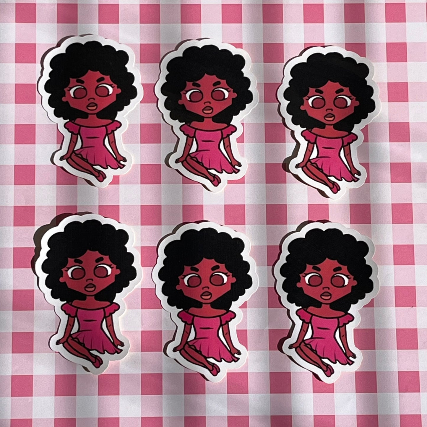 Afro Girly in Pink Sticker