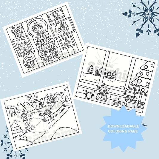 Winter - Holiday Coloring Pages Digital Download